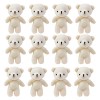 TOYANDONA Lot de 12 mini ours en peluche - Petits ours en peluche - Doux - Maison de poupée - Ours - Boîte cadeau - Accessoir