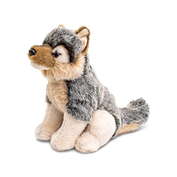 Uni-Toys - Garçon Loup assis - 20 cm hauteur - Peluche Loup Lupus - Peluche
