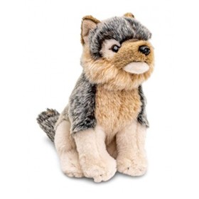 Uni-Toys - Garçon Loup assis - 20 cm hauteur - Peluche Loup Lupus - Peluche