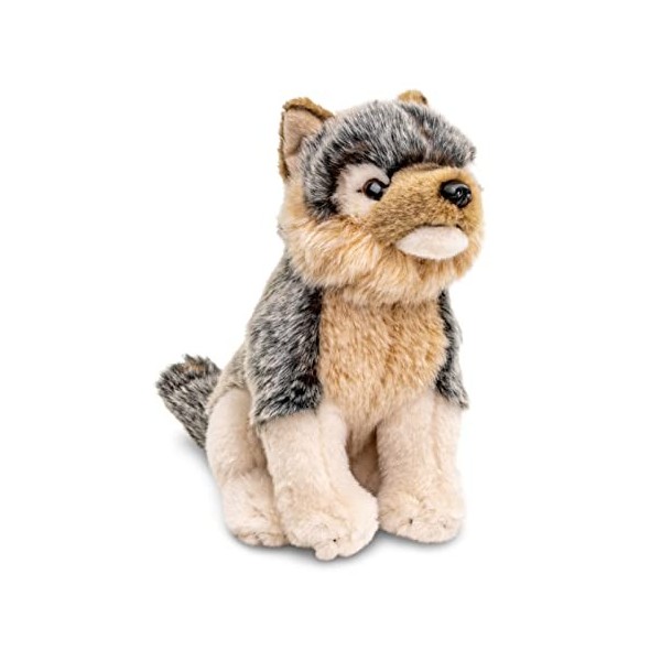 Uni-Toys - Garçon Loup assis - 20 cm hauteur - Peluche Loup Lupus - Peluche