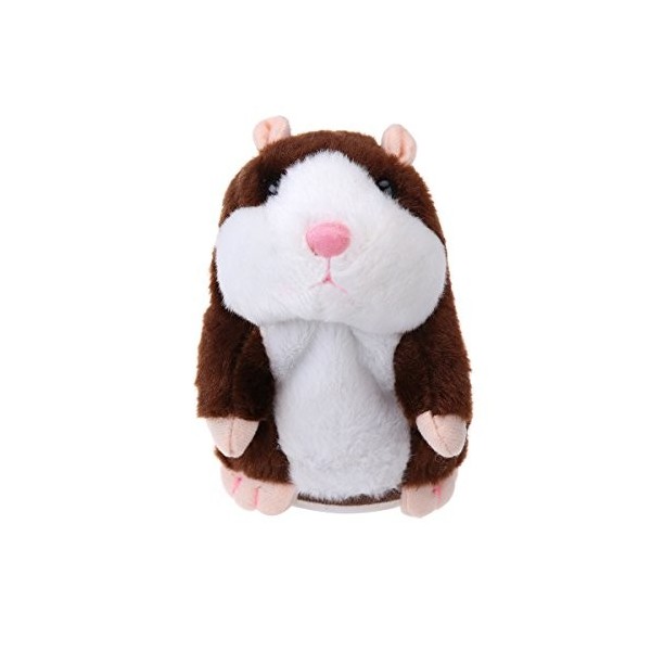 TOYMYTOY Hamster en peluche qui répète ce que vous dites - Peluche amusante - Cadeau danniversaire pour enfants marron 