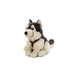 Lelly LAPO Husky Assis 25 cm Jouet en Peluche Petit, Marron 