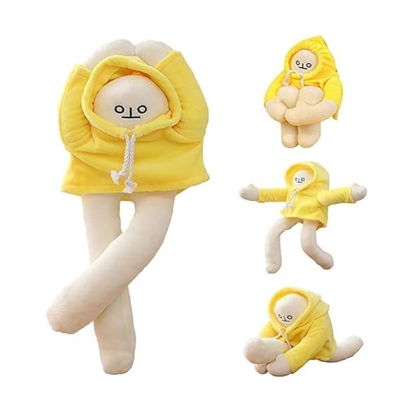 TNOIE Peluche Banana Man, animal en peluche bizarre avec aimant, mignon et amusant en peluche changeante, jouets de décompres