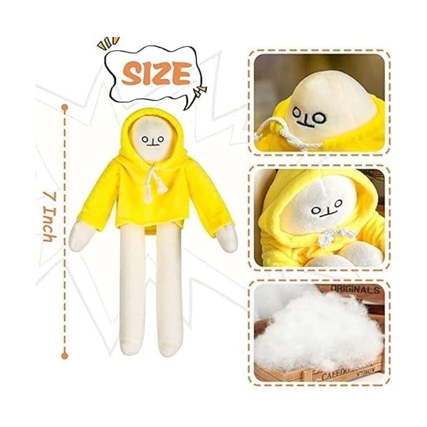 TNOIE Peluche Banana Man, animal en peluche bizarre avec aimant, mignon et amusant en peluche changeante, jouets de décompres