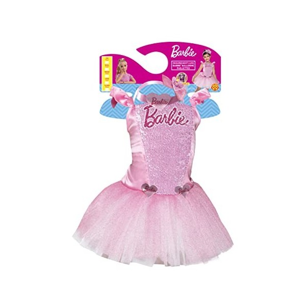 RUBIES - Barbie Officiel - Déguisement Barbie Princesse Sequins pour Enfants - Taille 3-4 ans - Costume avec Robe Tutu de Bal