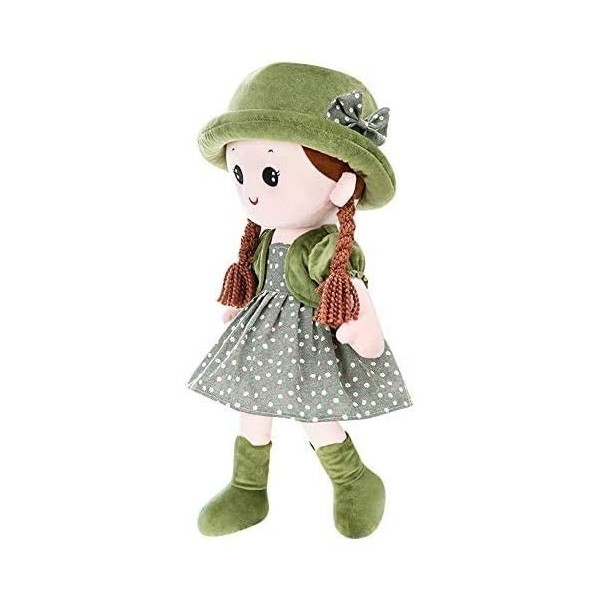 ITODA Poupée de Chiffon Fille Mignonne Jouet Poupée en Peluche Douce Adorable Poupée en Chapeau Et Jupe Jolie Ornement Maison