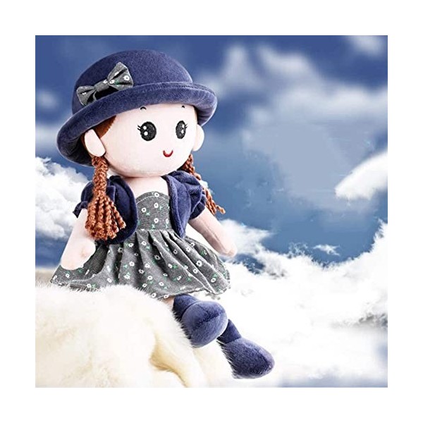 ITODA Poupée de Chiffon Fille Mignonne Jouet Poupée en Peluche Douce Adorable Poupée en Chapeau Et Jupe Jolie Ornement Maison