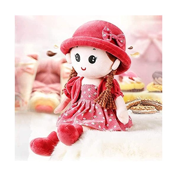 ITODA Poupée de Chiffon Fille Mignonne Jouet Poupée en Peluche Douce Adorable Poupée en Chapeau Et Jupe Jolie Ornement Maison