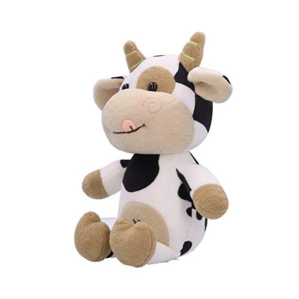 CHICIRIS Vache en Peluche Jouet Mignon Animal Dessin animé bétail Veau poupée Jouet pour Enfants Cadeau danniversaire 40cm