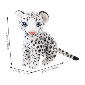 TOYANDONA Jouet en Peluche Animal en Peluche Léopard des Neiges Oreiller en Peluche Copain Animaux en Peluche Réalistes Anima