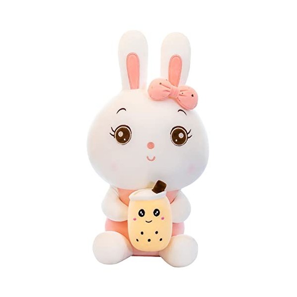 Katutude Lapin en Peluche,Bubble Tea Peluche Oreiller Mignon Peluche Dessin Animé Lait Thé Tasse Peluche pour Filles,garçons 