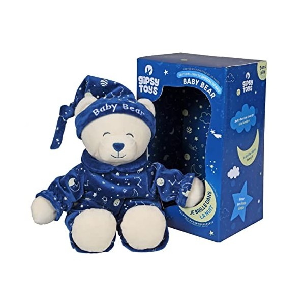 GIPSY Toys - Baby Bear Glow in The Dark Peluche pour Enfant Brille dans la Nuit 056175