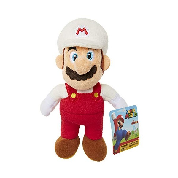 Nintendo Peluche Fire Mario de 19 cm fabriquée à partir de Tissus Super Doux, Parfait pour Les collectionneurs et Les Enfants