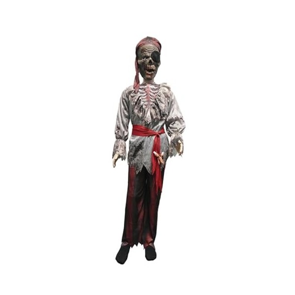 RUBIES - Déguisement Enfant HALLOWEEN Officiel - Combinaison Pirate Squelette Manches Longues, Foulard et Masque - Taille Enf