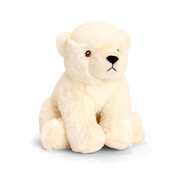 tachi Ours en peluche blanc - Ours polaire pour tout-petits - Doudou doux - 18 cm assis