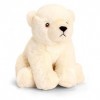 tachi Ours en peluche blanc - Ours polaire pour tout-petits - Doudou doux - 18 cm assis