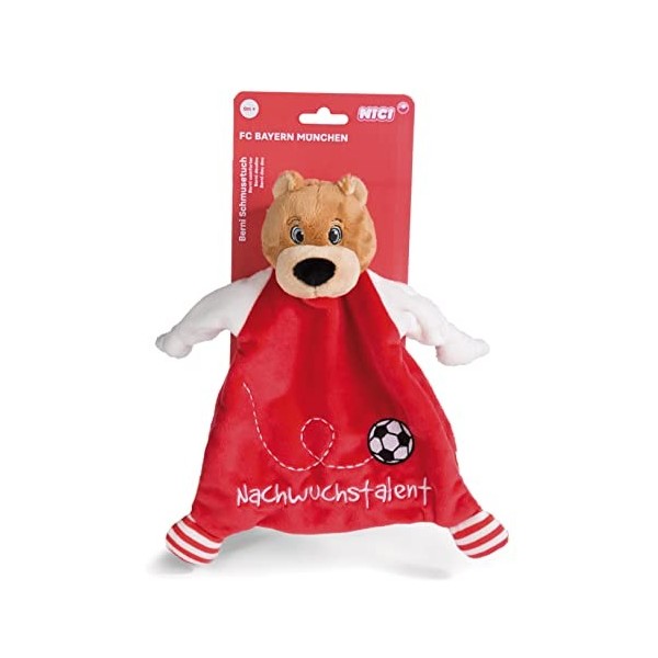 NICI- Doudou FC Bayern Ours Berni 25x25cm Rouge, 49084