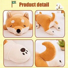 ikasus Oreiller en Peluche pour Chien, Shiba Inu Étreindre Oreiller Peluche Animal Coussin Moelleux Oreillers en Peluche Poup