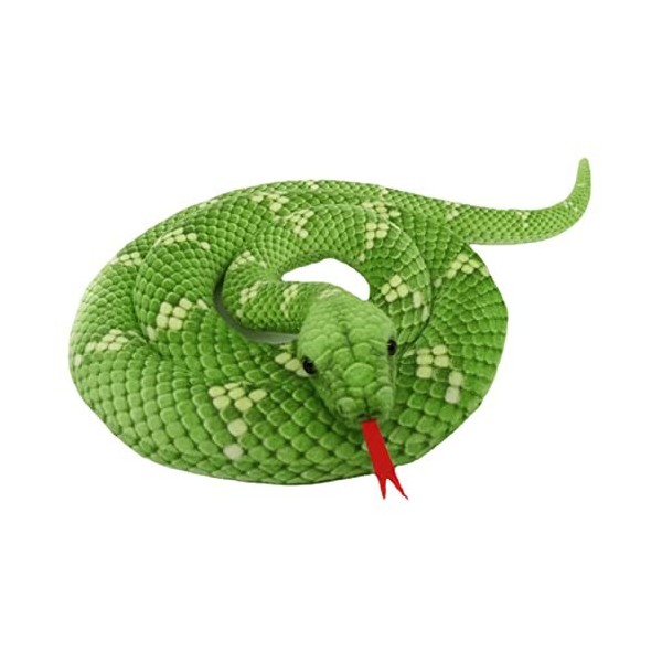 Roadoor 190/280 cm Jouet en Peluche Python, poupées de Serpent Anaconda réalistes, poupée de Serpent géante Douce, schéma de 