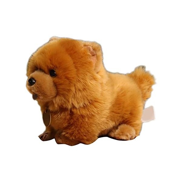 Mrisata Chien en Peluche en Peluche 25 Cm 10 Pouces Mignon Chow Chien en Peluche Doux Peluche Peluche Moelleux Poupée Jeter