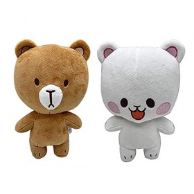 RINAS Milk and Mocha Plush,Milk and Mocha Plush Bear Toy,Soft Stuffed Milk Bear and Mocha Bear Plushies Dolls,Cartoon Animal 