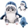 URacon Jouets en Peluche,Poupée en Peluche Chat Requin,Joli Soft Jouet pour Animal en Peluche,Enfants PoupéE doreiller,Convi