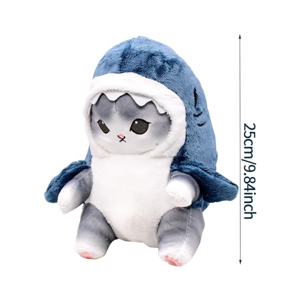 URacon Jouets en Peluche,Poupée en Peluche Chat Requin,Joli Soft Jouet pour Animal en Peluche,Enfants PoupéE doreiller,Convi