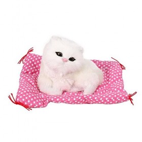 Jouet Chat Peluche Simulation Chaton Cute Jouets avec Son Décoration Maison Bureau Cadeau Enfant Anniversaire 17 * 14cm Colo