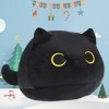 Peluche noire en peluche pour chat - Coussin en peluche - Coussin en peluche - Pour enfant - Cadeau 40 cm 