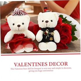 Toyvian 1 Paire Ours Bicolore Diamant Couple Ours Jouet Poupées Ours pour Bouquet Cadeau De Mariage Figurine Couple Romantiqu