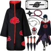 Purpledi Akatsuki Itachi Cape Cosplay Deguisement Akatsuki Uchiha Itachi, Anime Déguisement de Costume Cosplay Halloween et N