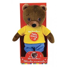 JEMINI- Petit Ours Brun Peluche Musicale +/20 cm, 023799