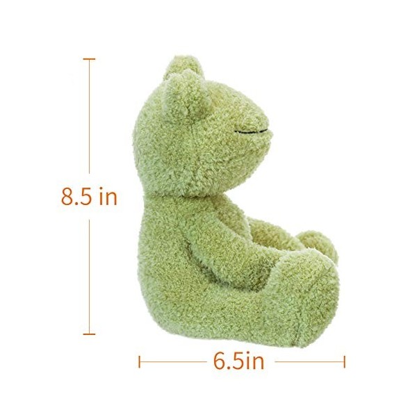 Apricot Lamb Grenouille en velours en peluche douce, parfaite pour les enfants grenouille verte, 21 cm 