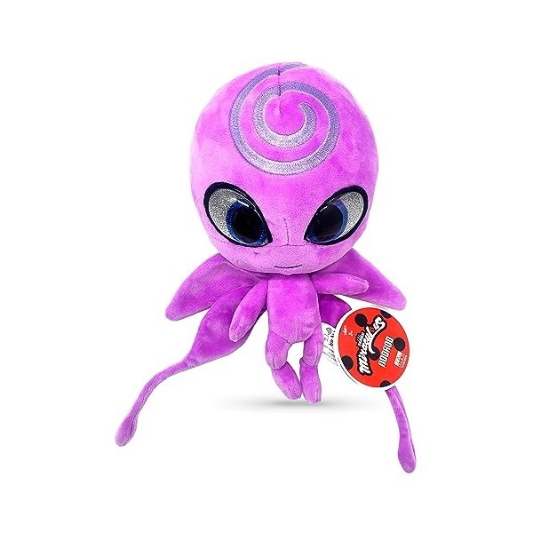 Miraculous Ladybug - Kwami Mon Ami Nooroo - Peluche enfant 24 cm - Peluche douce avec yeux en résine, paillettes et brillance