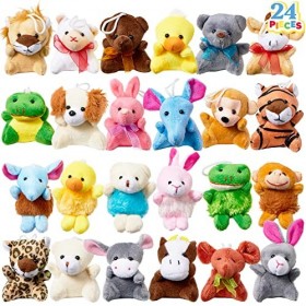 JOYIN 24PCS Mini Animal Jouet en Peluche 3"/ 7.6cm Plush Toy Mignon Remplissage de Sacs de Party Charmant Cadeau de Fête pour