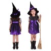 Walaka Festival DéGuisement Enfant Fille Costume Déguisement de Sorcière Fille - Robe de Déguisement Halloween avec Chapeau e