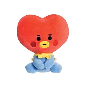 Aurora World- Aurora, 61481, BT21 Official Merchandise, Bébé Tata Assis, 13cm,Bleu/Rouge, Blue & Red