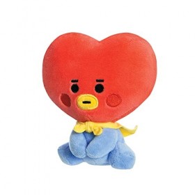 Aurora World- Aurora, 61481, BT21 Official Merchandise, Bébé Tata Assis, 13cm,Bleu/Rouge, Blue & Red