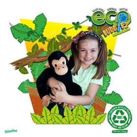 EcoBuddiez - Chimpanzé de Deluxebase. Grande Peluche Douce de 30cm Faite de Bouteilles en Plastique Recyclées. Cadeau Calin é