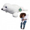 EcoBuddiez - Phoque du Groenland de Deluxebase. Grande Peluche Douce de 50cm Faite de Bouteilles en Plastique Recyclées. Cade