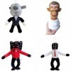MASINIES Lot de 4 jouets en peluche de toilette - Figurines de toilette en peluche - Adorable patron de haut-parleur - Pour l