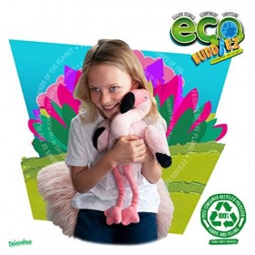 EcoBuddiez - Flamant Rose de Deluxebase. Grande Peluche Douce de 32cm Faite de Bouteilles en Plastique Recyclées. Cadeau Cali