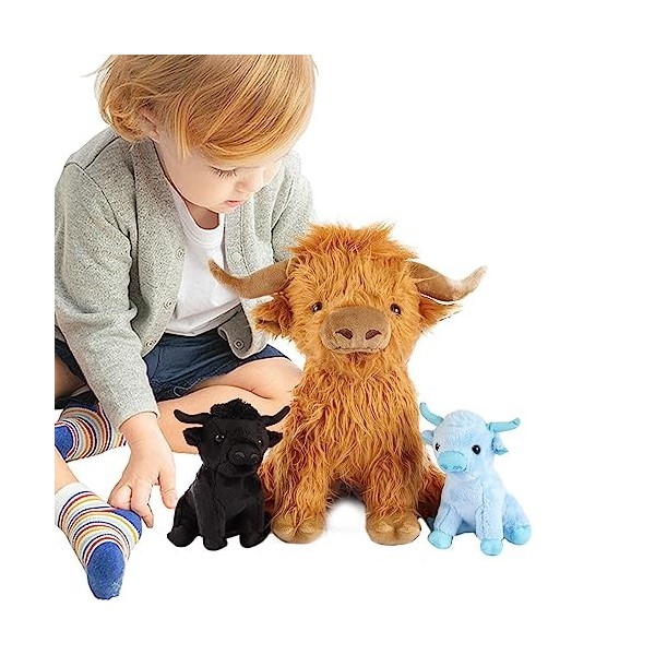 DingC Peluche Vache Highland Farcie | Animaux en Peluche Vache Highland,Animaux en Peluche Vache pour et Adultes, Animaux en 