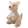 EXQUILEG Peluche kangourou - Coussin - Cadeau pour enfants/adultes mère et fils kangourou marron, 25 cm 