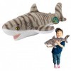 EcoBuddiez - Requin Tigre de Deluxebase. Grande Peluche Douce de 53cm Faite de Bouteilles en Plastique Recyclées. Cadeau Cali