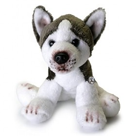 Husky Kenai Peluche chien de traîneau assis gris blanc