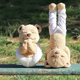 CAWACH Yoga Ours Poupée Peluche Poupée Ours en Peluche Variété Créative Forme Ours-A, 40cm