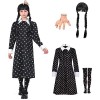 ZUCOS Mercredi Costume pour filles Costume dHalloween Fête Cosplay Spectacle de scène Robe en tulle 10-12 ans