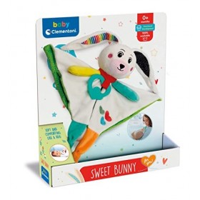 Clementoni - Doudou Lapin - Sweet Bunny - Peluche Educative - Développement Des Emotions - Absorbe Les Odeurs - Tissu Ultrado