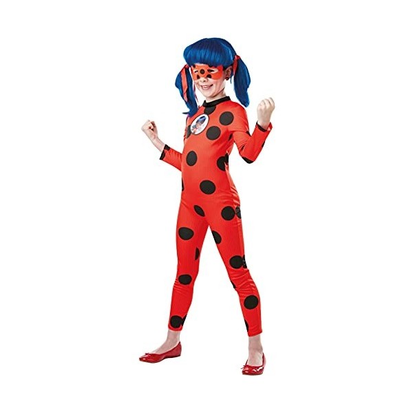 RUBIES - Déguisement MIRACULOUS Officiel Ladybug pour Enfants - Taille 5-6 ans - Costume Super Héros Tikki Lady Bug - Costume